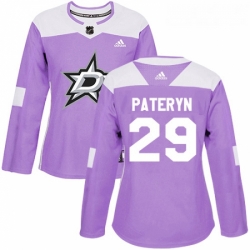 Womens Adidas Dallas Stars 29 Greg Pateryn Authentic Purple Fights Cancer Practice NHL Jersey 