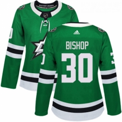 Womens Adidas Dallas Stars 30 Ben Bishop Authentic Green Home NHL Jersey 