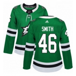 Womens Adidas Dallas Stars 46 Gemel Smith Authentic Green Home NHL Jersey 