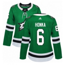 Womens Adidas Dallas Stars 6 Julius Honka Premier Green Home NHL Jersey 
