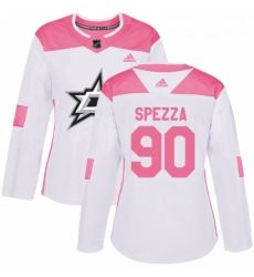 Womens Adidas Dallas Stars 90 Jason Spezza Authentic WhitePink Fashion NHL Jersey 