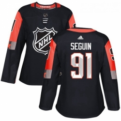 Womens Adidas Dallas Stars 91 Tyler Seguin Authentic Black 2018 All Star Central Division NHL Jersey 