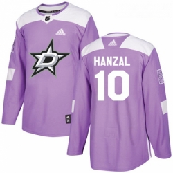 Youth Adidas Dallas Stars 10 Martin Hanzal Authentic Purple Fights Cancer Practice NHL Jersey 