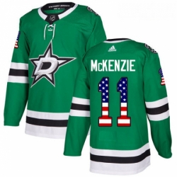 Youth Adidas Dallas Stars 11 Curtis McKenzie Authentic Green USA Flag Fashion NHL Jersey 
