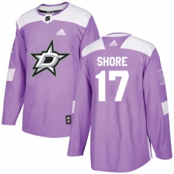 Youth Adidas Dallas Stars 17 Devin Shore Authentic Purple Fights Cancer Practice NHL Jersey 