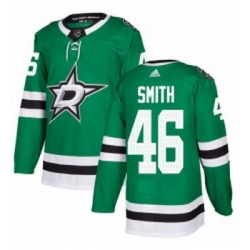 Youth Adidas Dallas Stars 46 Gemel Smith Authentic Green Home NHL Jersey 