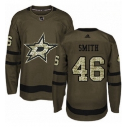 Youth Adidas Dallas Stars 46 Gemel Smith Authentic Green Salute to Service NHL Jersey 