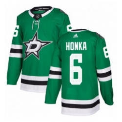 Youth Adidas Dallas Stars 6 Julius Honka Authentic Green Home NHL Jersey 