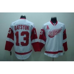 Detroit Red Wings #13 Pavel datsyuk white jerseys A patch
