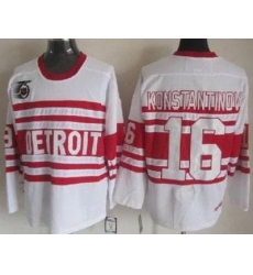 Detroit Red Wings 16# Konstantinov White 75TH CCM NHL Jerseys