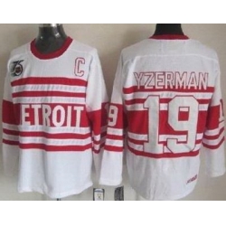 Detroit Red Wings 19# Yzerman White 75TH CCM NHL Jerseys