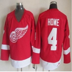 Detroit Red Wings #4 Gordie Howe Red CCM Throwback Stitched NHL Jersey