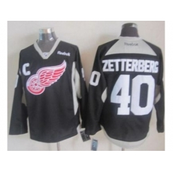 Detroit Red Wings #40 Henrik Zetterberg Black Practice Stitched NHL Jersey