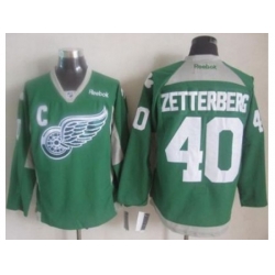 Detroit Red Wings #40 Henrik Zetterberg Green Practice Stitched NHL Jersey