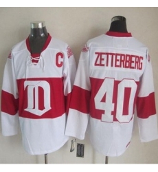 Detroit Red Wings #40 Henrik Zetterberg White Winter Classic CCM Throwback Stitched jersey