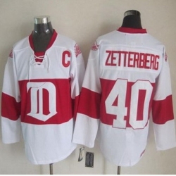 Detroit Red Wings #40 Henrik Zetterberg White Winter Classic CCM Throwback Stitched jersey