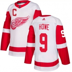 Men Detroit Red Wings 9 Gordie Howe White Stitched Jersey