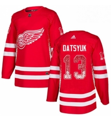 Mens Adidas Detroit Red Wings 13 Pavel Datsyuk Authentic Red Drift Fashion NHL Jersey 