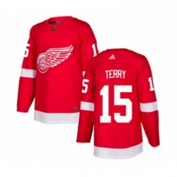 Mens Adidas Detroit Red Wings 15 Chris Terry Premier Red Home NHL Jersey 
