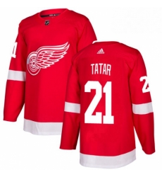 Mens Adidas Detroit Red Wings 21 Tomas Tatar Authentic Red Home NHL Jersey 