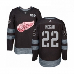 Mens Adidas Detroit Red Wings 22 Wade Megan Authentic Black 1917 2017 100th Anniversary NHL Jersey 