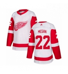 Mens Adidas Detroit Red Wings 22 Wade Megan Authentic White Away NHL Jersey 