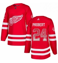 Mens Adidas Detroit Red Wings 24 Bob Probert Authentic Red Drift Fashion NHL Jersey 