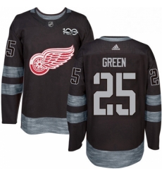 Mens Adidas Detroit Red Wings 25 Mike Green Authentic Black 1917 2017 100th Anniversary NHL Jersey 