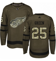 Mens Adidas Detroit Red Wings 25 Mike Green Authentic Green Salute to Service NHL Jersey 