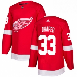 Mens Adidas Detroit Red Wings 33 Kris Draper Authentic Red Home NHL Jersey 