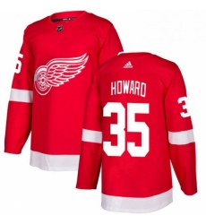 Mens Adidas Detroit Red Wings 35 Jimmy Howard Premier Red Home NHL Jersey 