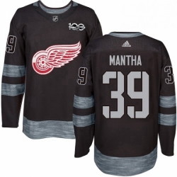 Mens Adidas Detroit Red Wings 39 Anthony Mantha Premier Black 1917 2017 100th Anniversary NHL Jersey 