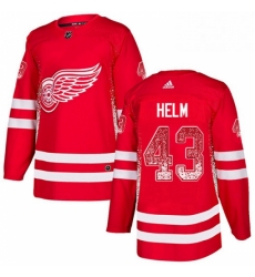 Mens Adidas Detroit Red Wings 43 Darren Helm Authentic Red Drift Fashion NHL Jersey 