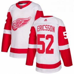 Mens Adidas Detroit Red Wings 52 Jonathan Ericsson Authentic White Away NHL Jersey 