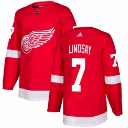Mens Adidas Detroit Red Wings 7 Ted Lindsay Premier Red Home NHL Jersey 