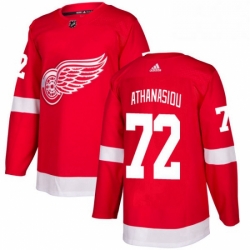 Mens Adidas Detroit Red Wings 72 Andreas Athanasiou Premier Red Home NHL Jersey 