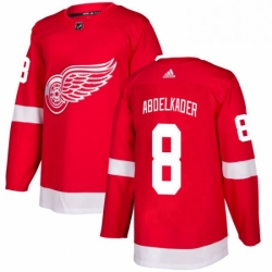 Mens Adidas Detroit Red Wings 8 Justin Abdelkader Authentic Red Home NHL Jersey 