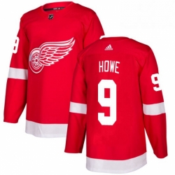 Mens Adidas Detroit Red Wings 9 Gordie Howe Authentic Red Home NHL Jersey 