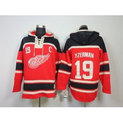 NHL Jerseys Detroit Red Wings #19 yzerman red[pullover hooded sweatshirt patch C]