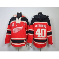 NHL Jerseys Detroit Red Wings #40 zetterberg red[pullover hooded sweatshirt patch C]