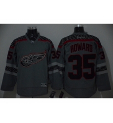 NHL detroit red wings #35 Jimmy Howard Charcoal Cross Check Fashion jerseys