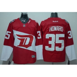 Red Wings #35 Jimmy Howard Red 2016 Stadium Series Stitched NHL Jersey