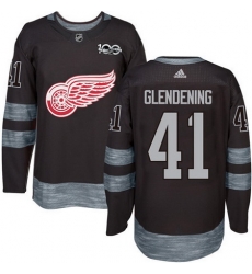 Red Wings #41 Luke Glendening Black 1917 2017 100th Anniversary Stitched NHL Jersey