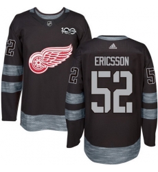 Red Wings #52 Jonathan Ericsson Black 1917 2017 100th Anniversary Stitched NHL Jersey