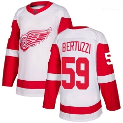 Red Wings #59 Tyler Bertuzzi White Road Authentic Stitched Hockey Jersey