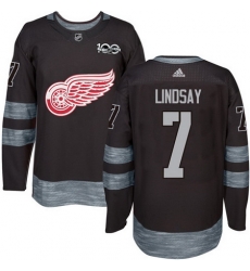 Red Wings #7 Ted Lindsay Black 1917 2017 100th Anniversary Stitched NHL Jersey