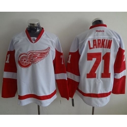 Red Wings #71 Dylan Larkin White Stitched NHL Jersey