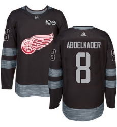 Red Wings #8 Justin Abdelkader Black 1917 2017 100th Anniversary Stitched NHL Jersey