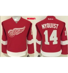 Red Wings #14 Gustav Nyquist Red Home Womens Stitched NHL Jersey