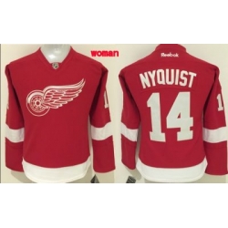 Red Wings #14 Gustav Nyquist Red Home Womens Stitched NHL Jersey
